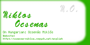 miklos ocsenas business card